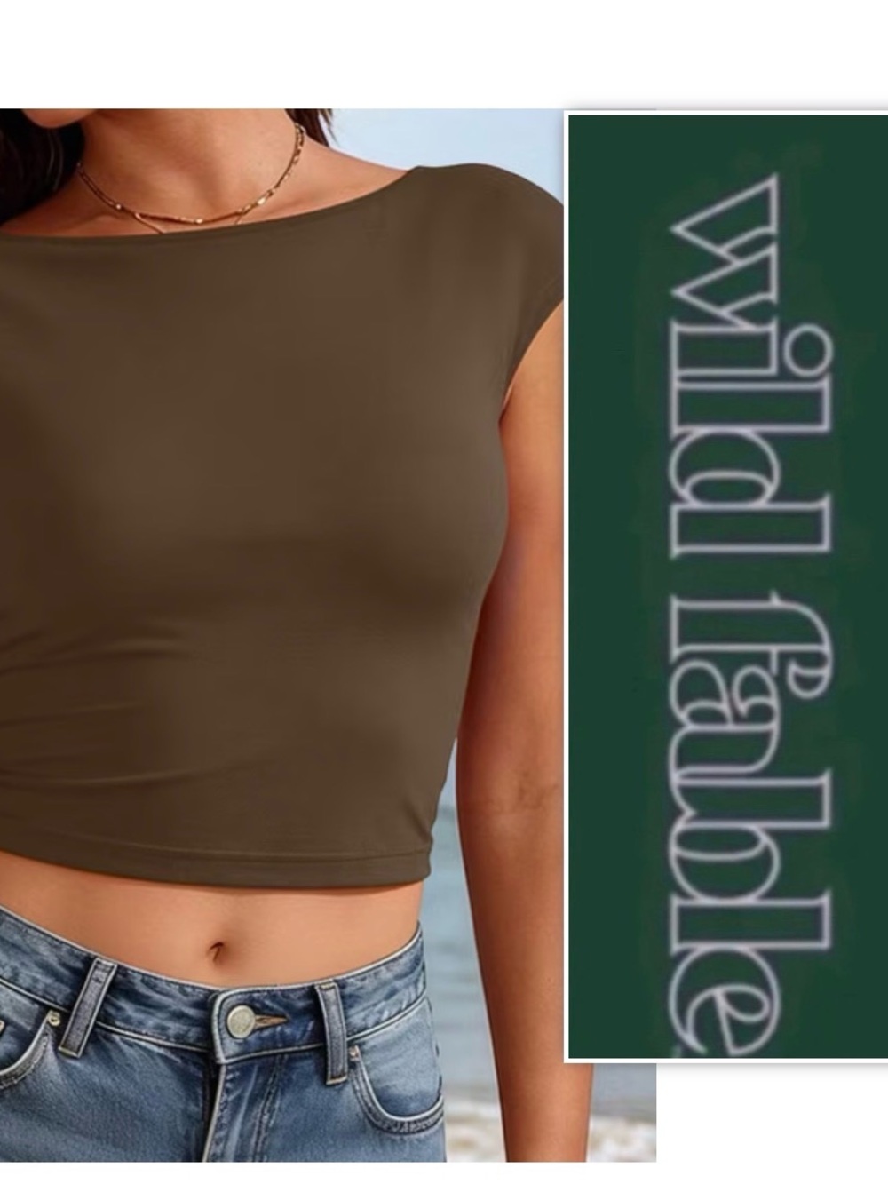 Wild Fable Brown Casual Backless Top